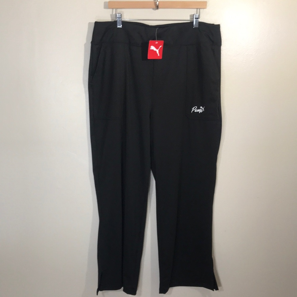 Puma Womens XXL Track Pants Black Straight Leg Active Stretch Streetwear Y2K NEW